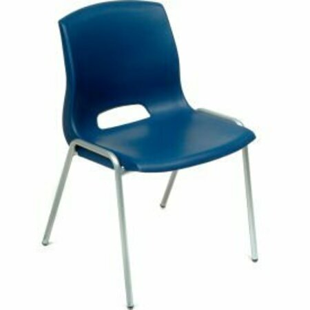 GLOBAL EQUIPMENT Interion Merion Collection Stacking Chair With Mid Back, Plastic, Blue KH82ONSPP02BL